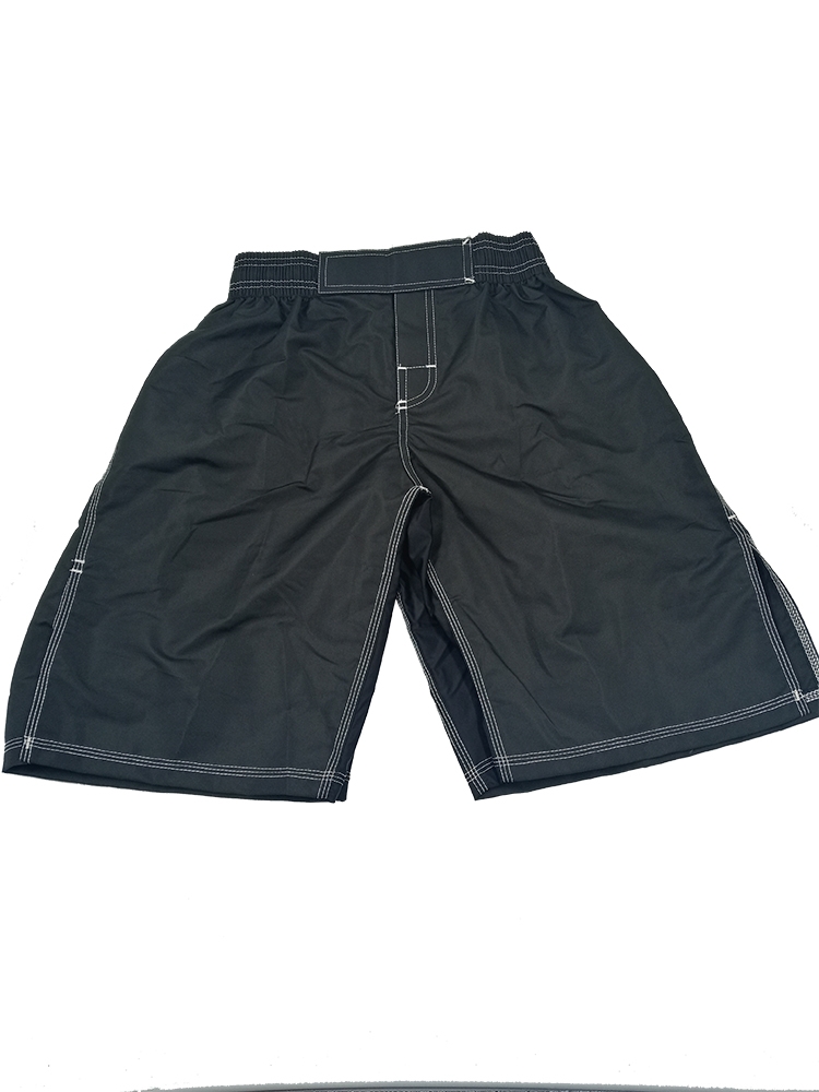 SATIN MMA SHORTS IN BLACK Kickboxing Martial Arts Gym Fight MMA boxing Unisex